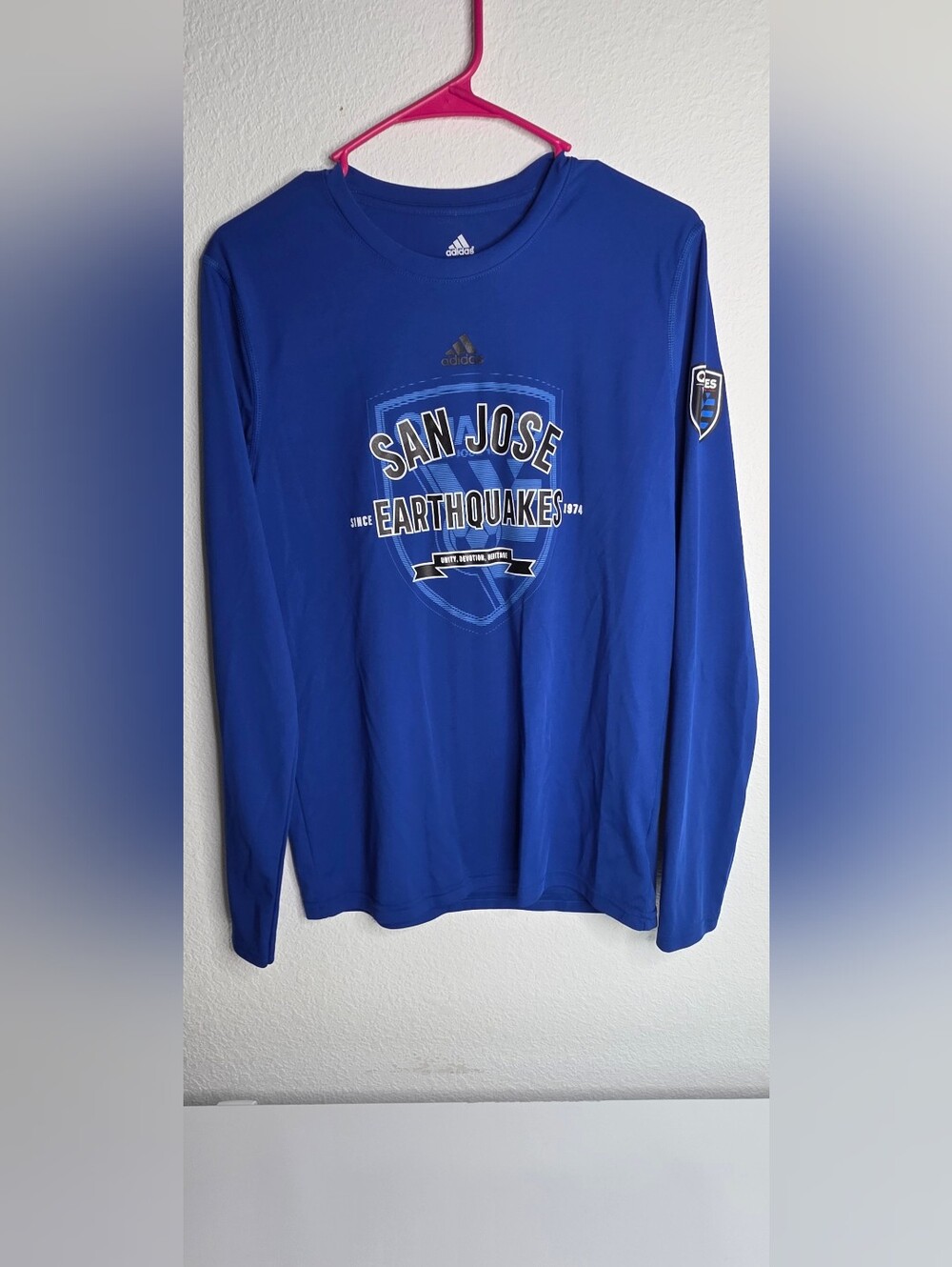 Adidas Men’s San Jose Earthquakes Long-Sleeve Shirt - Blue